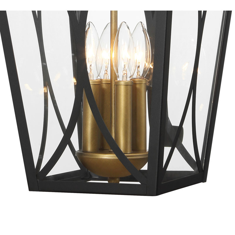 Minka Lavery Cardigan - 4 Light Outdoor Wall Mount In Sand Coal Black & Olden Brass Finish