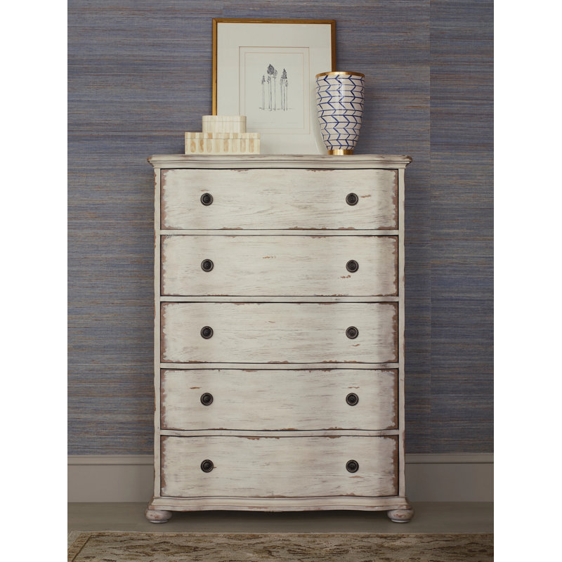 Commode à cinq tiroirs Helene - crème