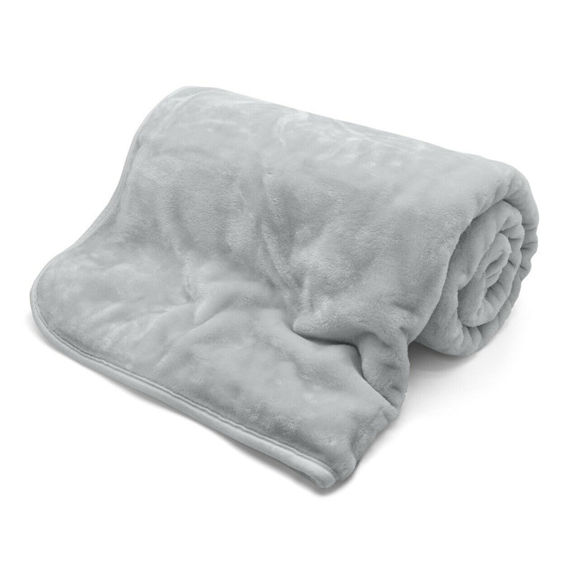 Lyle Plain Weave / Muslin Throw Blanket, 127cm W x 152cm L, Silver