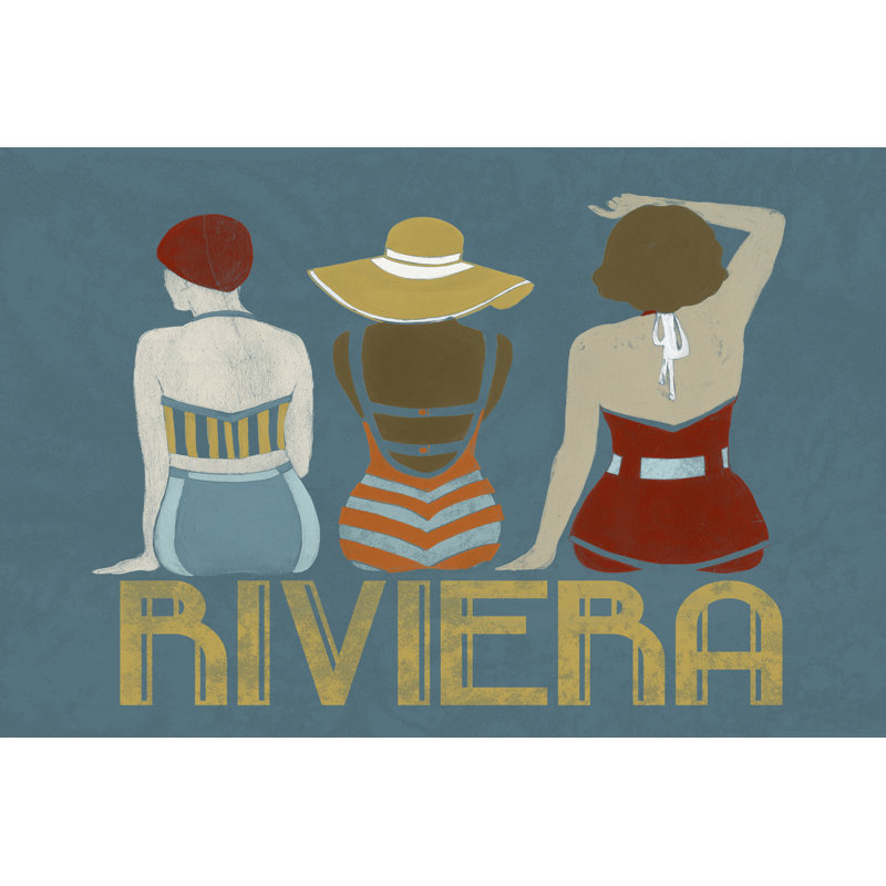 Vintage Bathing Beauties I by June Erica Vess - Wrapped Canvas Print, 30cm H x 46cm W x 3.8cm D