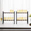 Metal / Solid Wood Tabletop Wine Glass Rack  in Black / Brown