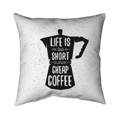 Life and coffee - 26"x26" Throw pillow - Poly twill - Print on demand