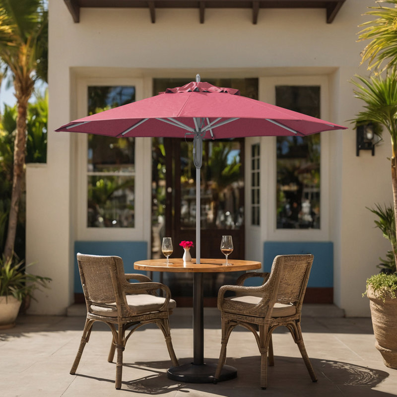 Parasol de patio en aluminium 9 pi, Rose