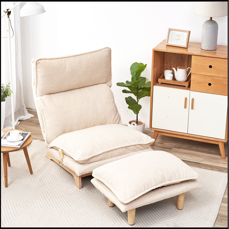 Fauteuil inclinable pliable pour balcon et chambre à coucher, tissu doux et éponge haute densité pour un confort ultime