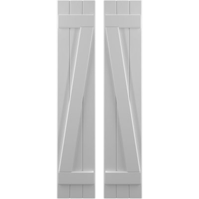 Americraft (2 Batten) Joined Board-n-Batten Shutters w/ Z-Bar (Per Pair)