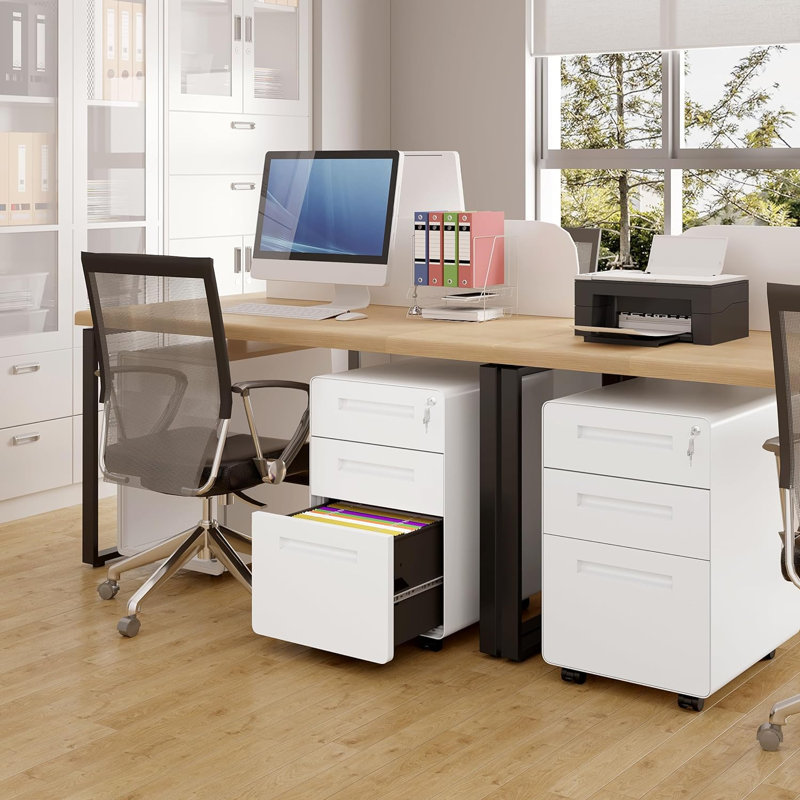 3 Drawer Filing Cabinet, White