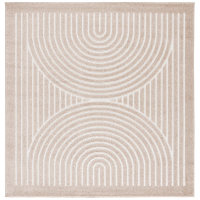 Mehikdip Stella Performance Striped Rug, Round 6'7"