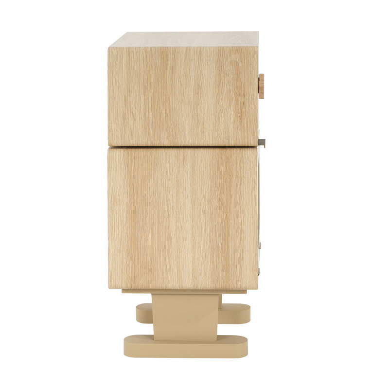Rotatable Robot-Themed Storage Side Table with Swivel Top and Glass Door