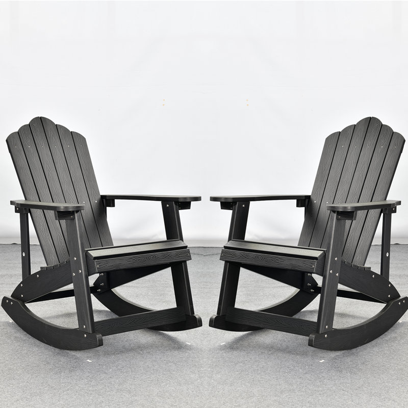 Chaise Adirondack berçante d'extérieur FCR2, Noir