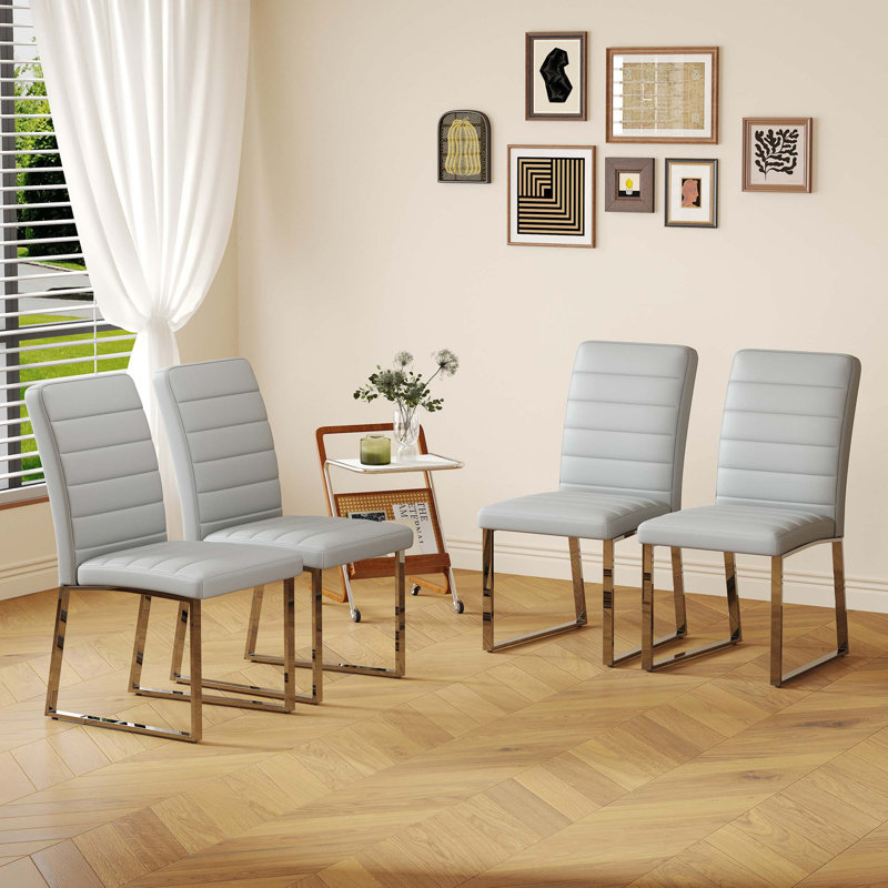 Ensemble de 4 chaises robustes, Gris clair