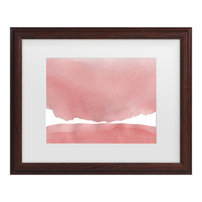 Amini54  Minimal Pink Abstract 04 Landscape Matted Framed Art