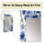 Cobalt Blue Brocade Victorian Pattern - Floral Mirror Wall Decor-339538836