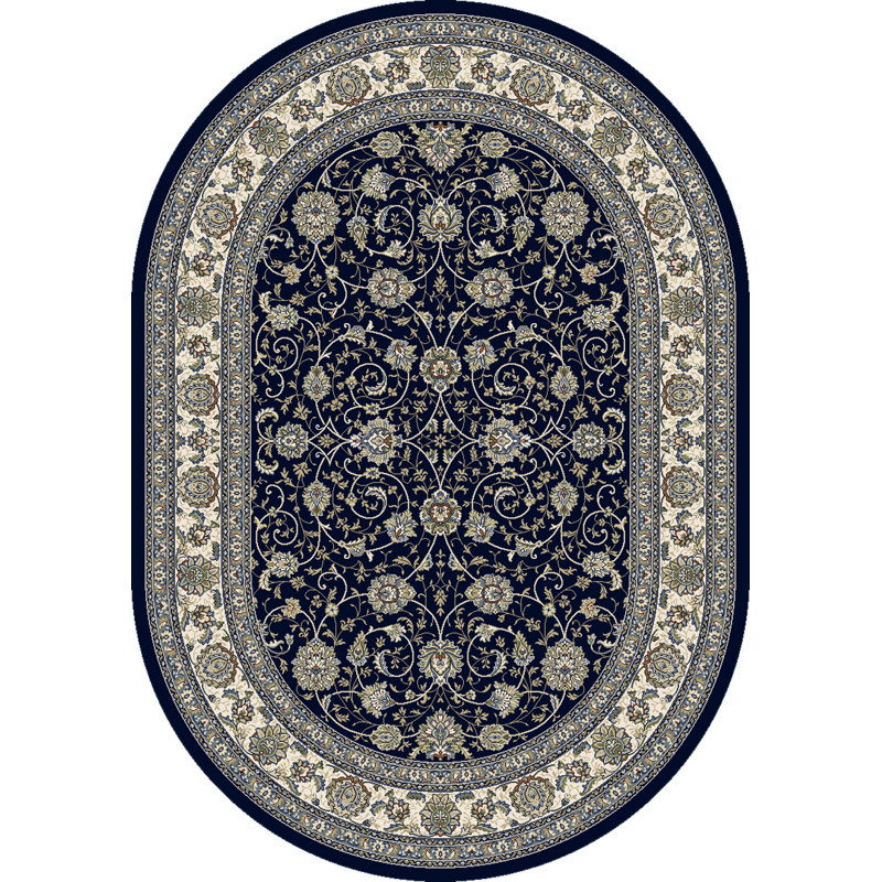 Tapis bleu/ivoire Attell, Ovale 6 pi 7 po x 9 pi 6 po