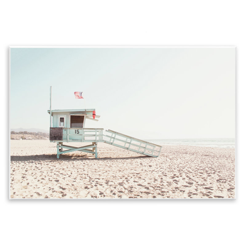 Lifeguard Hut USA Flag Wall Plaque, design by Sisi and Seb, 10" H x 15" W