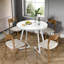 Petite table de salle à manger 30 pouces en marbre blanc pour 2 personnes-1859835529
