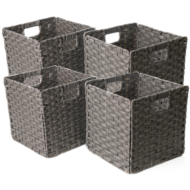 Bayou Breeze Myrth Wicker Decorative Basket, Gray
