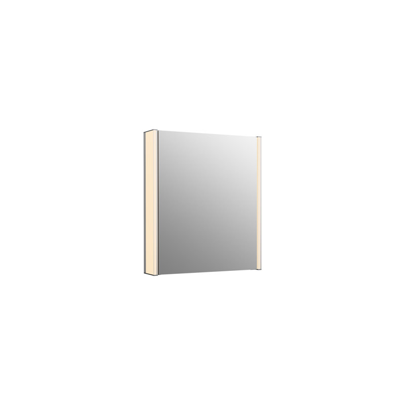 Maxstow Surface Mount Frameless Medicine Cabinet with LED Lighting, 24" H x 22" W x 3.87" D, Vertical