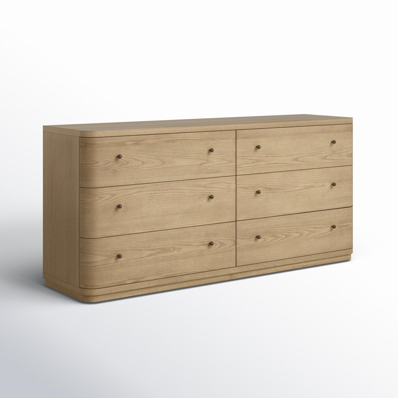 Lucie Six Drawer White Oak Dresser