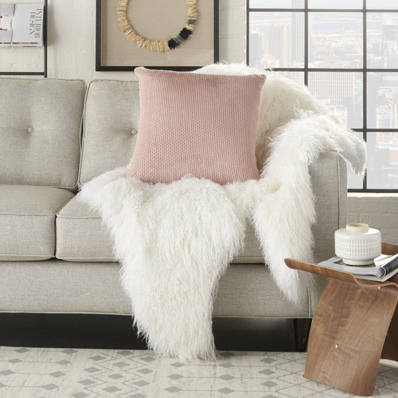 Housse de coussin carré et insert, Rosé