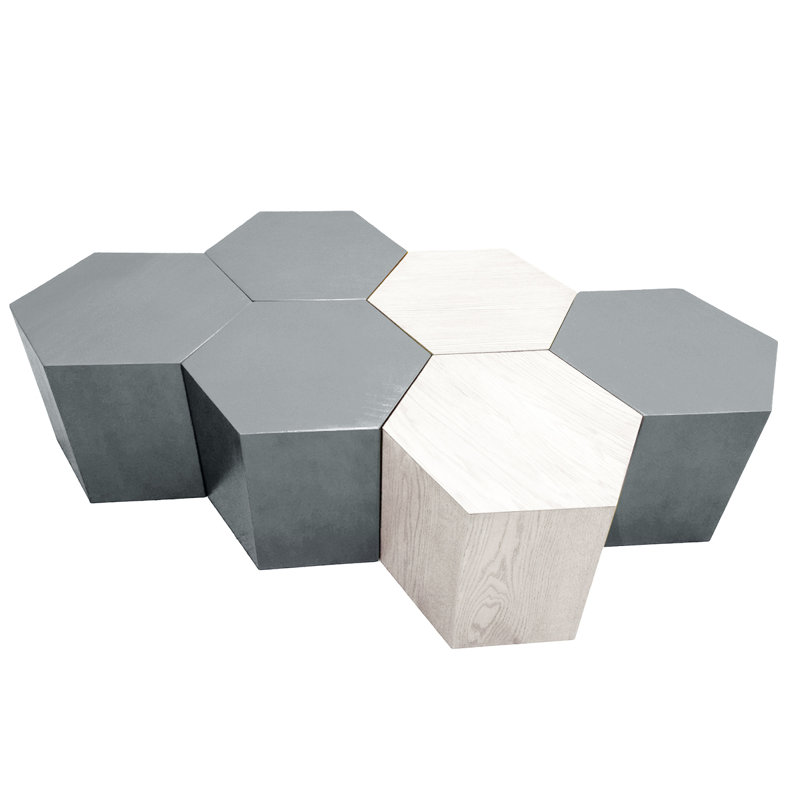 Coffee Table, 16" H x 40" L x 40" W, Matte Gray