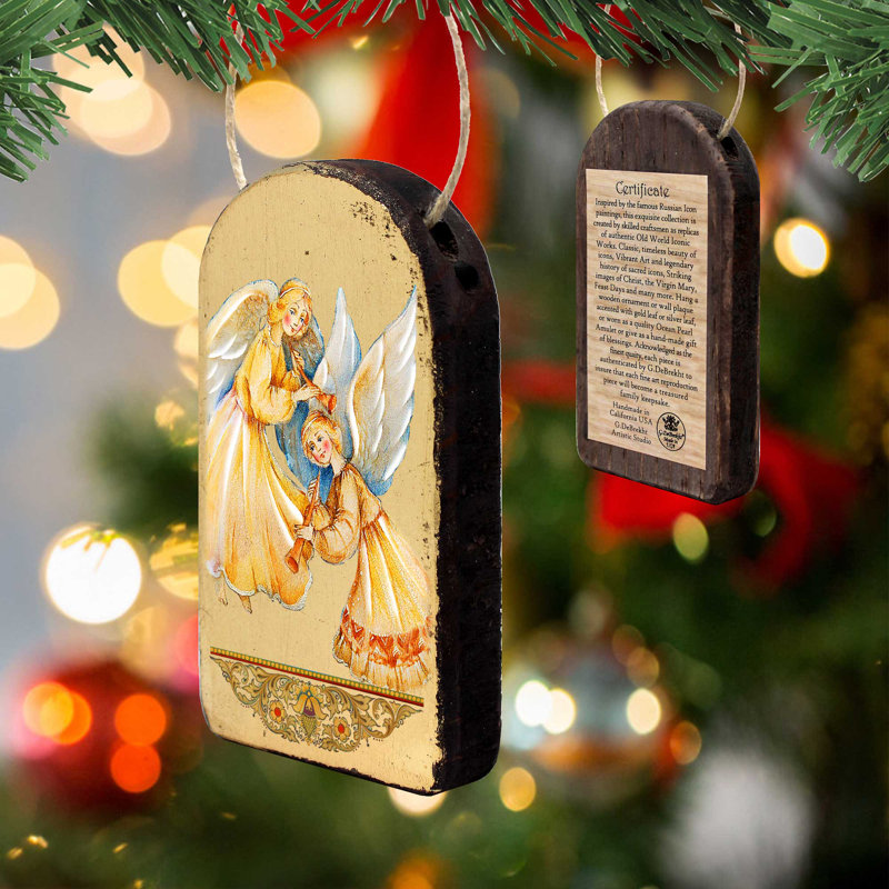 Inspirational Icon 5'' Handmade Wood Shatterproof Photo Ornament