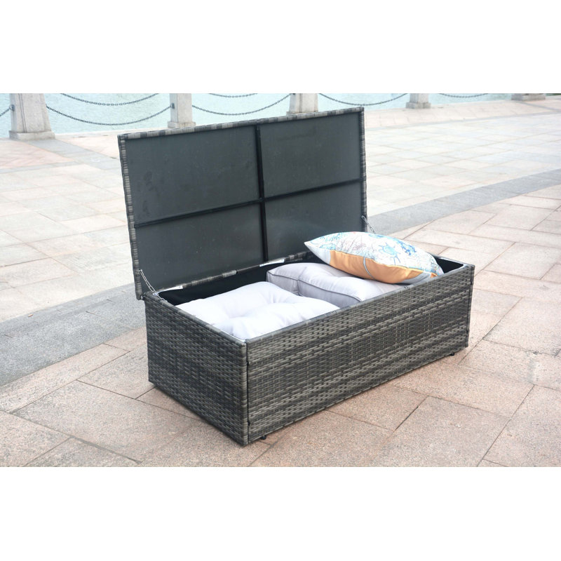 Godfrey Wicker 7 - Person Patio Conversation Set with Cushions, Gray