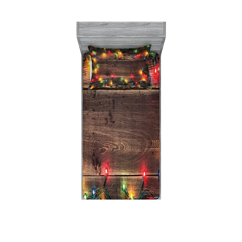 Multicolore drap-housse et coussin décoratif Ambesonne, Ensemble de draps pour lit simple très long + 3 p