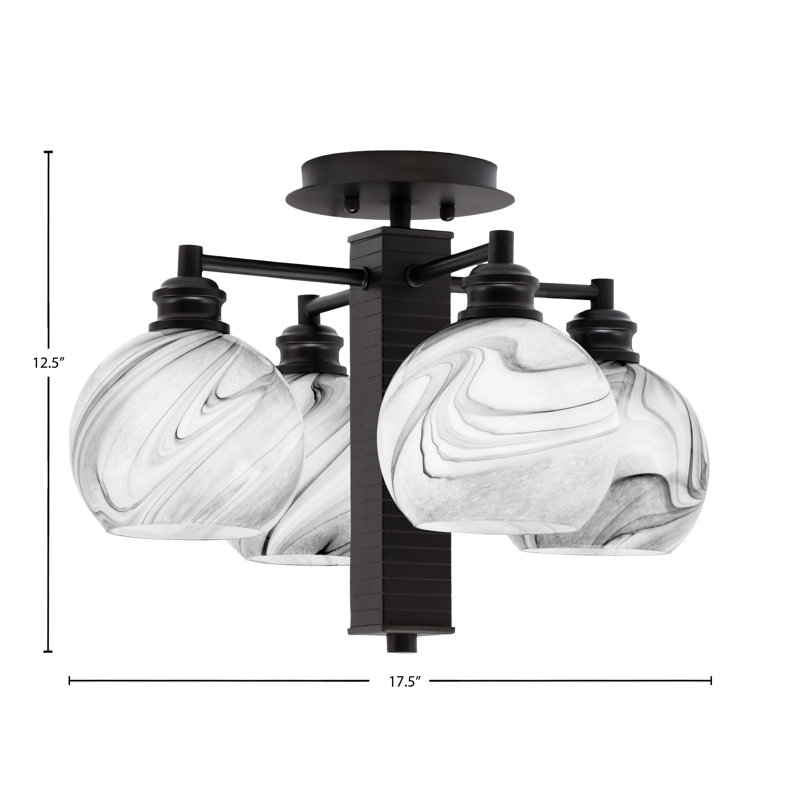 Plafonnier semi-encastré avec verre 5,75 po Edge, Espresso