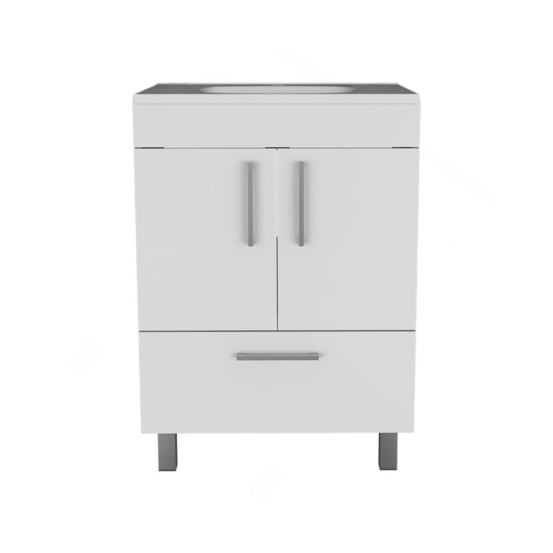 White 2-Door Rectangle Single Bathroom Vanity