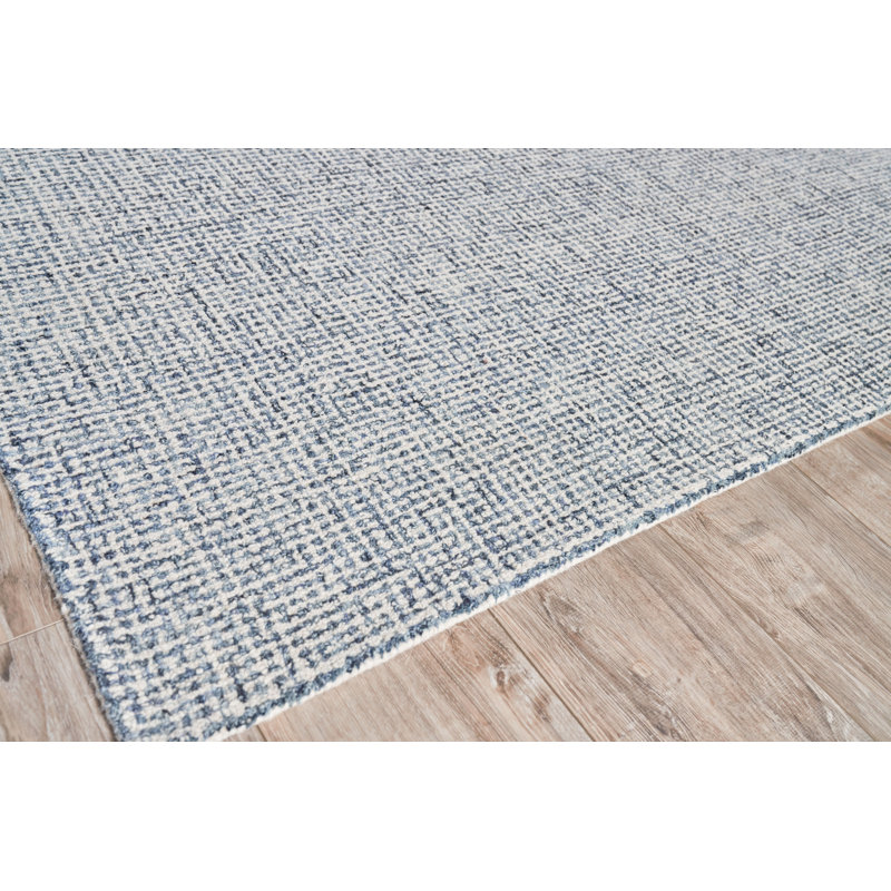Caprice Wool Geometric Area Rug in Dark Blue, Rectangle 6' x 9'