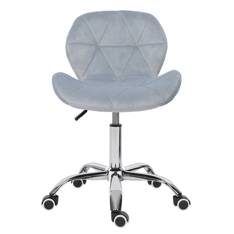 Erltrud Velvet Office Chair, Grey, Velvet