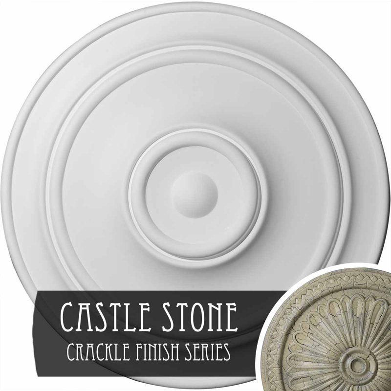 Médaillon de plafond classique Endurathane, diamètre extérieur de 41 1/8 po x P 4 po x P 2 1/8 po (convient aux auvents jusqu'à 5 1/2 po), finition cuivre poli peint à la main