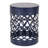 Navy Blue Garden Side Table - Iron Cut, Modern, 12.00"W X 16.00"H Outdoor Metal Blue, , 12.00"H,-1336006574