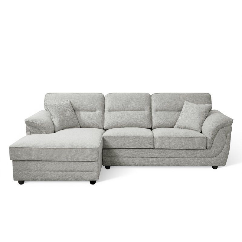 Howie 3 Seater Corner Sofa, Grey, Left Hand Facing