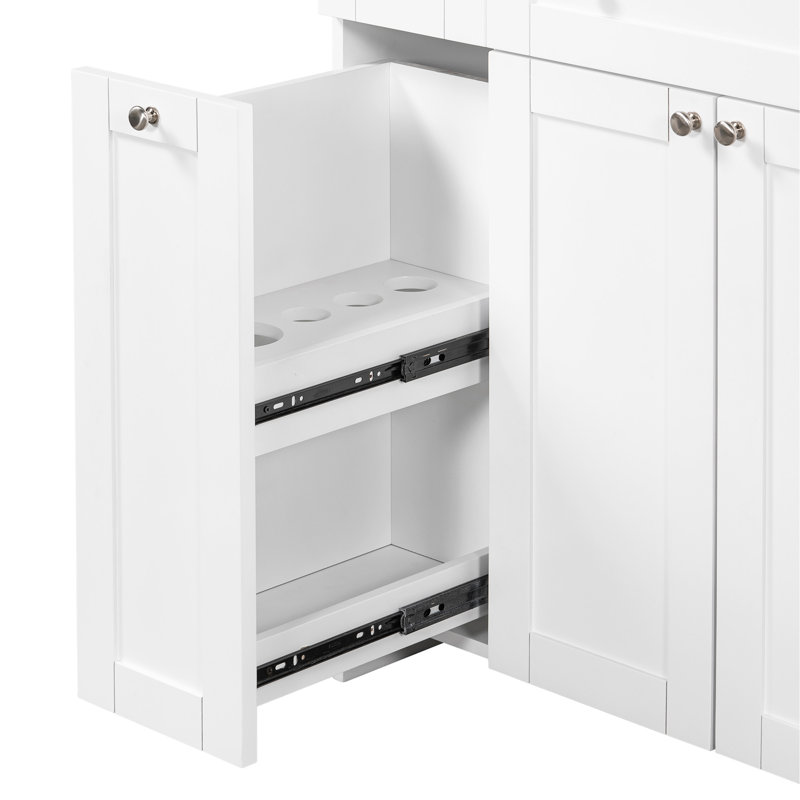 Meuble-lavabo élégant avec rangement spacieux et fabrication durable, Blanc