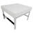 Atlas Modern Chrome and Leather Ottoman-775271180