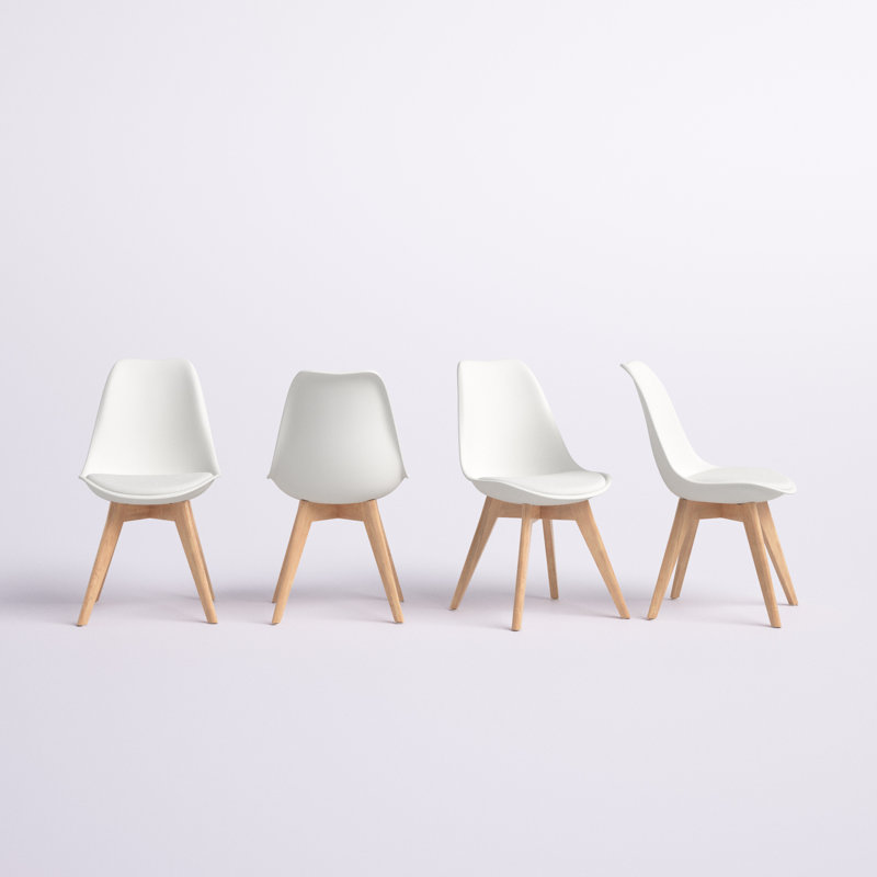 Chaise d'appoint rembourrée Durflinger, Blanc