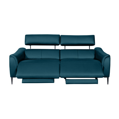 Koolanooka 204 cm Genuine Leather Pillow Top Arm Reclining Sofa