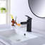 Robinet de lavabo de salle de bain noir à un trou avec robinets de lavabo à poignée simple en laiton massif avec robinet