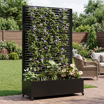 Jardinières portatives, treillis surélevé en métal de 47 pouces, maison de patio moderne