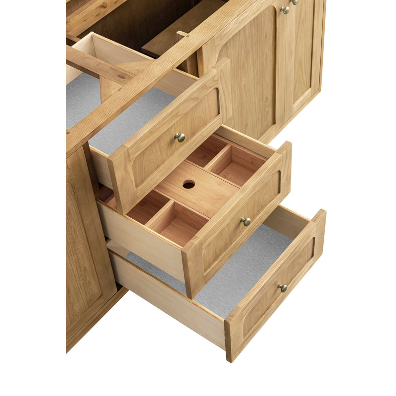 Laurent 72" Double Vanity, Light Natural Oak W/FreePower Wireless Charger, Light Natural Oak, Tajnar Eclos