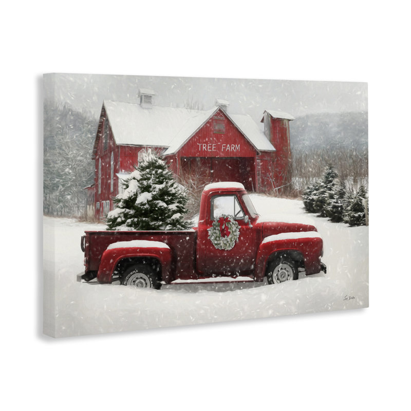 Toile ramassée Festive Tree Farm, conception par Lori Deiter, H 24 po x l 36 po