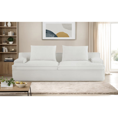4 Seater Home Couch - Full Foam, Ergonomic With Wide , No Assembly, Corduroy Living Room Foam Ergonomic, Upholstery