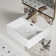 Los Flexi Floating Wall Mount Sink with Overflow, White Ceramic Wall Hung Sink