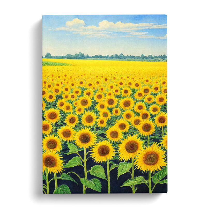 CAN-V0523-2789X Watercolour Sunflower Field Vol.3 1 Piece Wrapped Canvas Wall Art, 50cm H x 35cm W