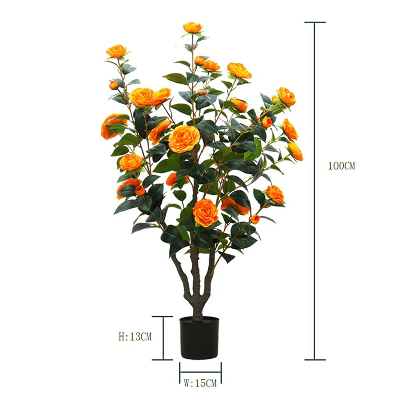 Faux arbre floral réaliste pour décoration de salon