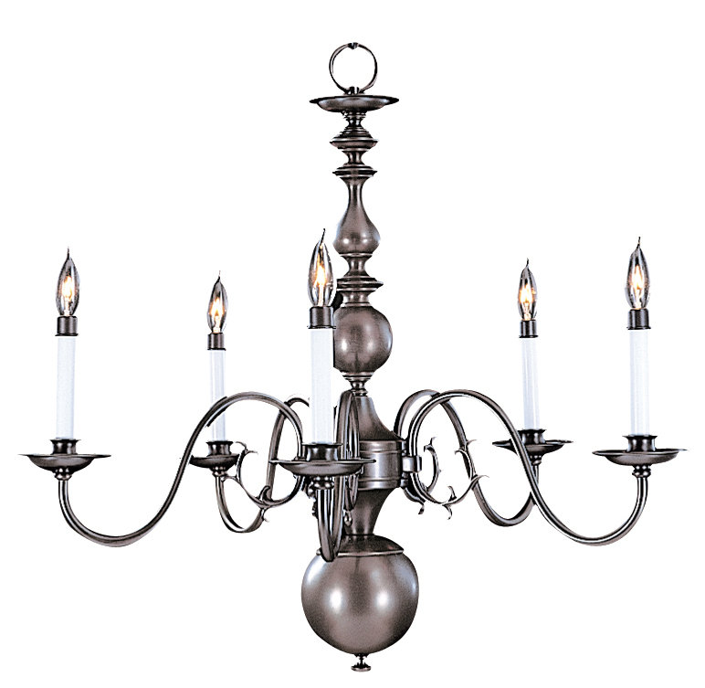 Lustree 5 lumières façon bougie/classique Jovan, 22 po x 24 po, Bronze acajou