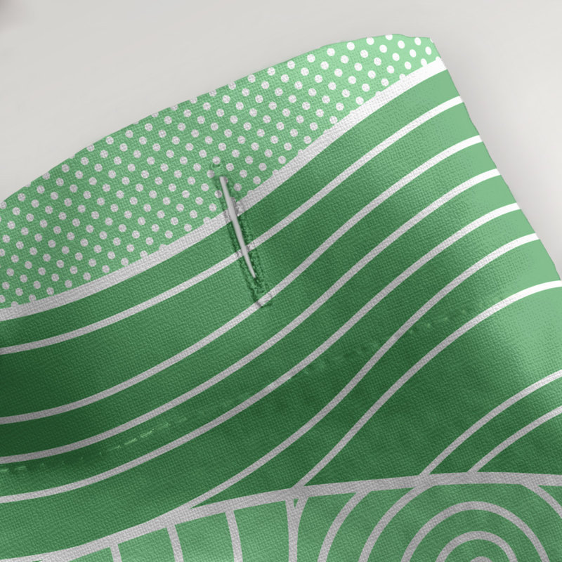 Rideau simple à Sower dessiné à la main Classic Waves, Vert
