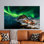 «Lofoten Northern Lights», reproduction de paysage de nuit de la Norvège, ornements encadrés 1P