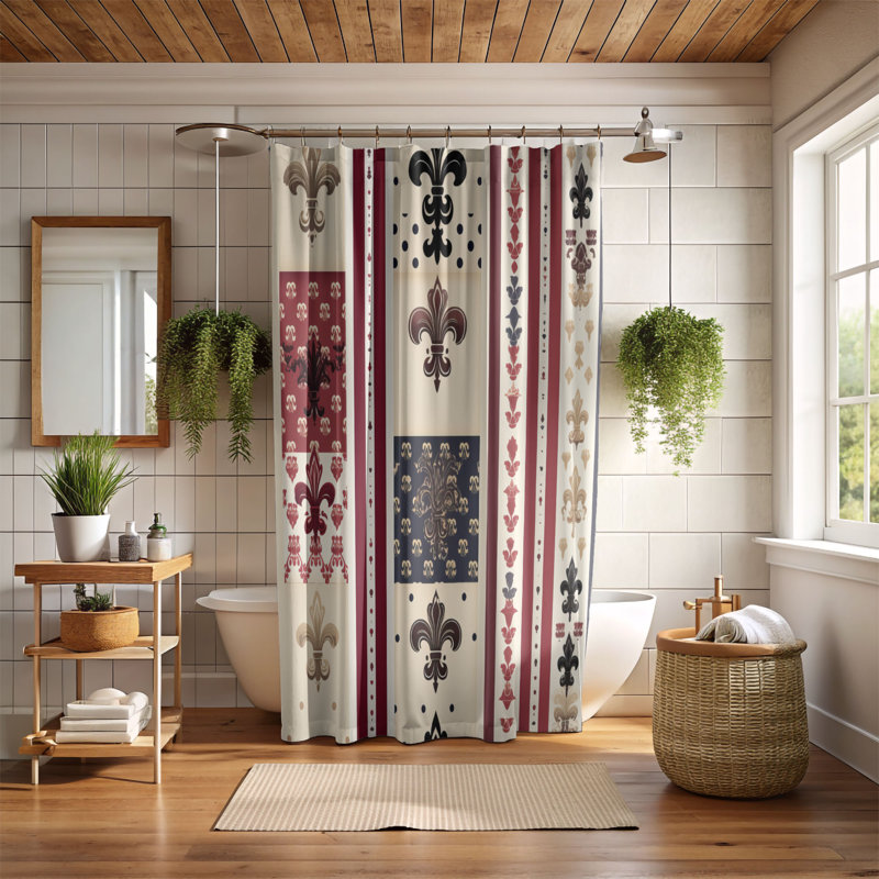 Rideau de douche Ornate Damask - Premium, H 74 po x l 71 po